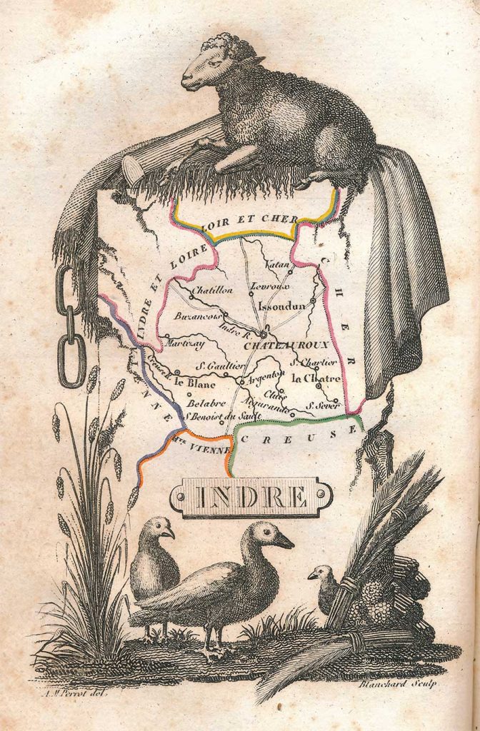 Karte Frankreich Département Indre