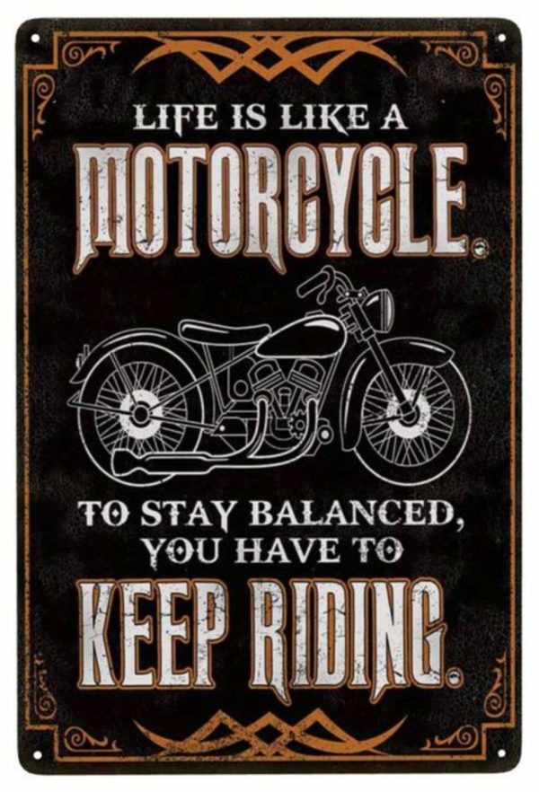 Metal sign motorcycle