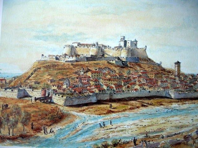 Engraving of Nice and its castleEngraving of Nice and its castle