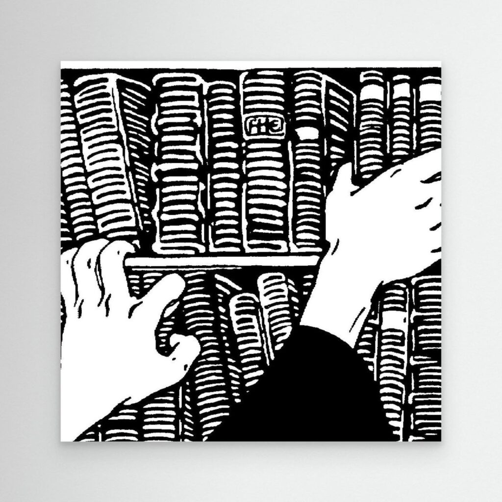 Exlibris Graphik Buchregal