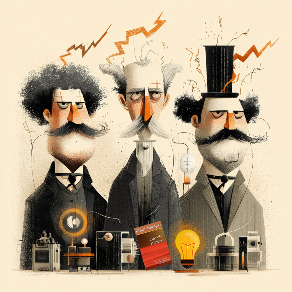 Postkarte zum Buch von Klaus Kampe "Zukunft erfinden - Wie Macht, Geld und Lobbyismus den Fortschritt bremsten - und wie wir es ändern können."
