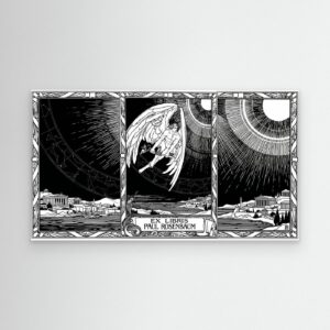 Canva Hermes, Gothic Ex-Libris Bookplate, Triplex