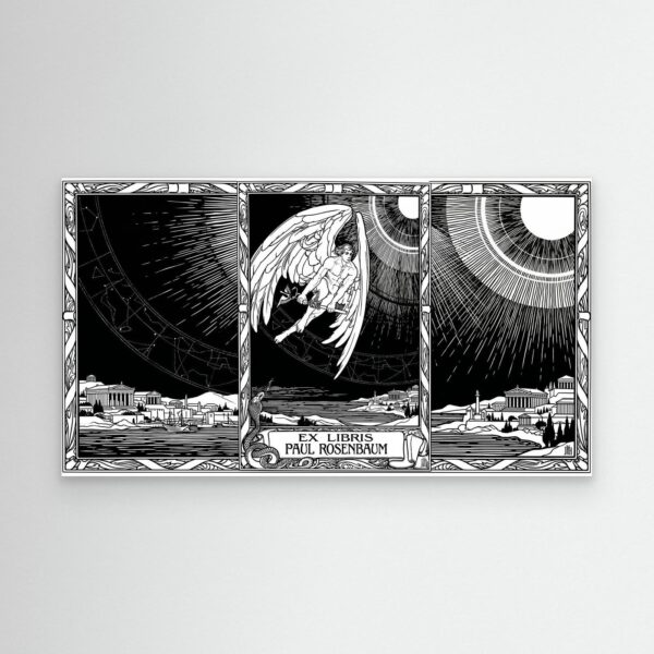 Canva Hermes, Gothic Ex-Libris Bookplate, Triplex